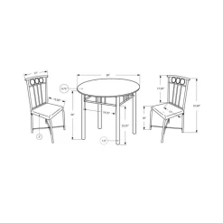 Monarch Dining set - 3pcs set / marble / bronze metal