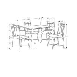 Monarch Dining set - 5pcs set / marble / bronze metal -