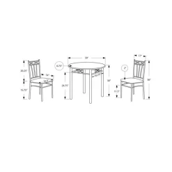 Monarch Dining set - 3pcs set / / silver metal