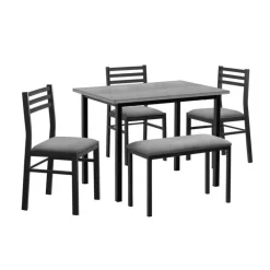 Monarch Dining set - 5pcs set / top / black metal