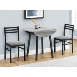 Monarch Dining set - 3pcs set / top / black metal