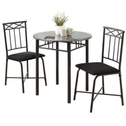 Monarch Dining set - 3pcs set / marble / charcoal metal