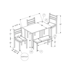 Monarch Dining set - 5pcs set / top / metal