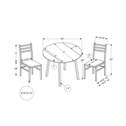 Monarch Dining set - 3pcs set / top / metal