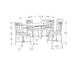 Monarch Dining set - 5pcs set / marble top / black metal