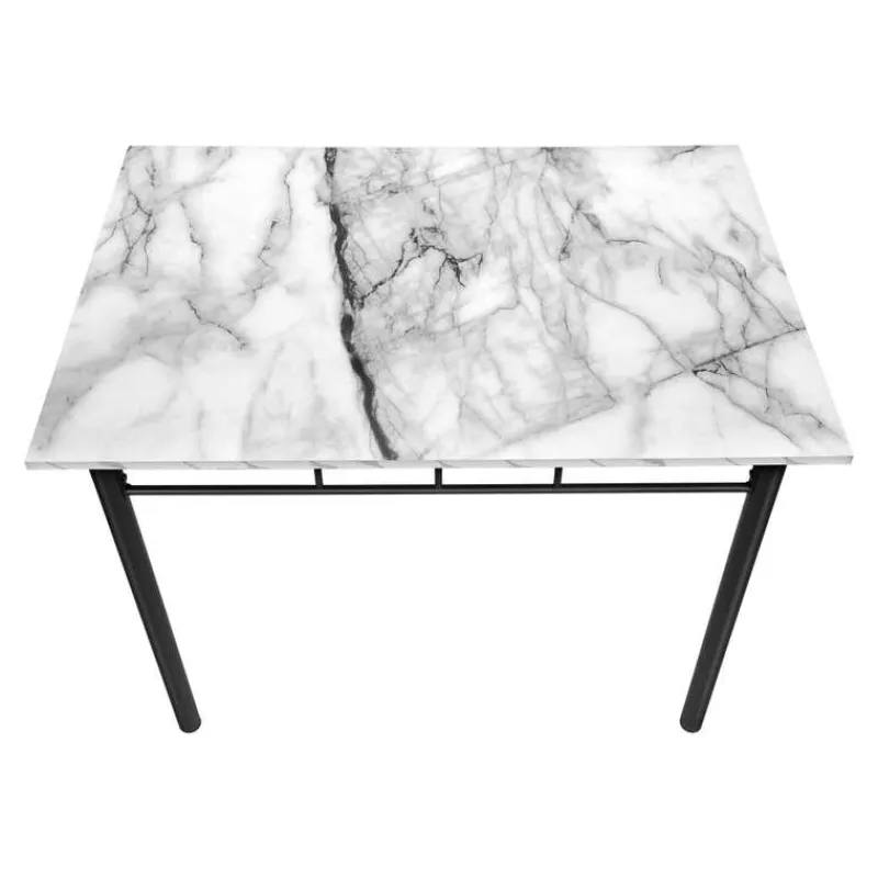 Monarch Dining set - 5pcs set / marble top / black metal