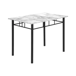 Monarch Dining set - 5pcs set / marble top / black metal