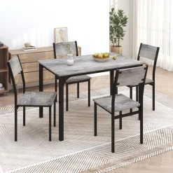 Dining Table Set with 4 Chairs - 43.3" × 27.5"
