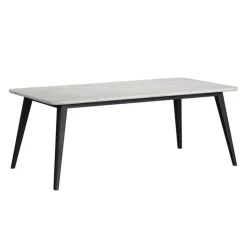 Dining Table with White Marble-Look Top