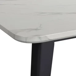 Dining Table with White Marble-Look Top