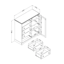 Meubles South Shore Door Chest With 5 Drawers - South Shore