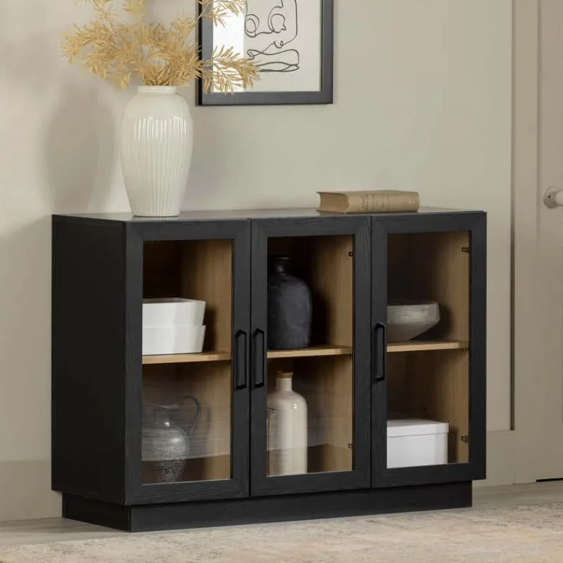 Meubles South Shore 3-Door Glass-Front Buffet - South Shore