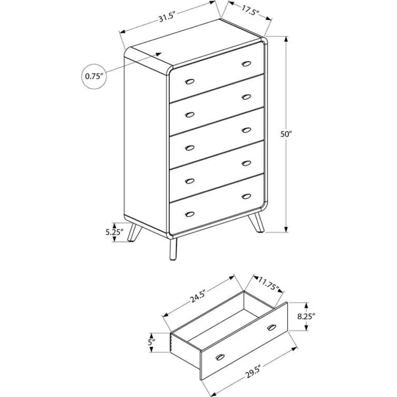 Monarch 5-Drawer Chest
