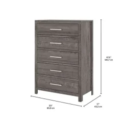 MEQ 5-Drawer Chest - Grey