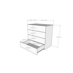 Nexera 4-Drawer Chest, Bark
