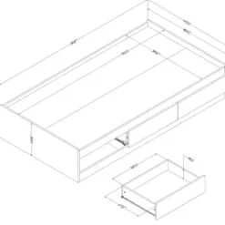 Meubles South Shore 3-Drawer Mates Bed (39