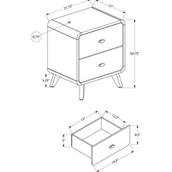 Monarch 2-Drawer Nightstand -