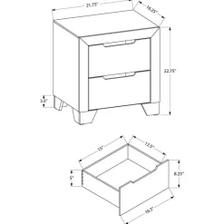 Monarch 2-Drawer Nightstand -