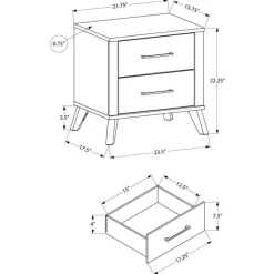 Monarch 2-Drawer Nightstand -