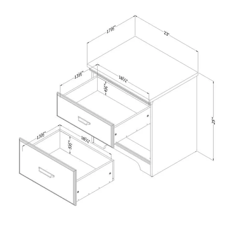 Meubles South Shore 2-Drawer Nightstand - South Shore