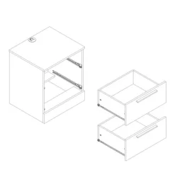 Meubles South Shore 2-Drawer Nightstand with Charging Outlet - South Shore