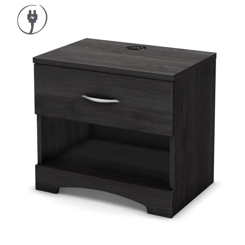 Meubles South Shore 1-Drawer Nightstand with Charging Outlet - South Shore
