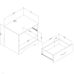 Meubles South Shore 1-Drawer Nightstand with Charging Outlet - South Shore