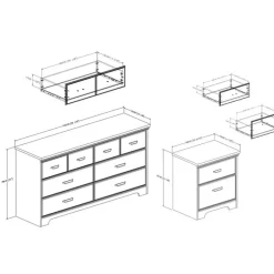 Meubles South Shore Dresser and Nightstand Set - South Shore