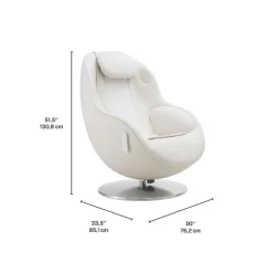 Electric Reclining Massage Chair with Ottoman in Faux Leather –