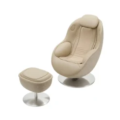 Electric Reclining Massage Chair with Ottoman in Faux Leather –