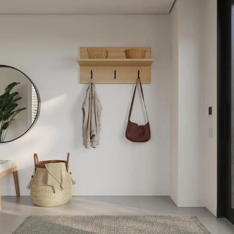 Nexera Entryway Wall-Mounted Coat Rack with Shelf