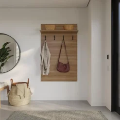 Nexera Entryway Wall-Mounted Coat Rack with Shelf