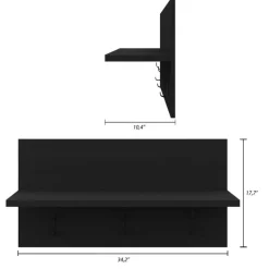 Nexera Entryway Wall-Mounted Coat Rack with Shelf