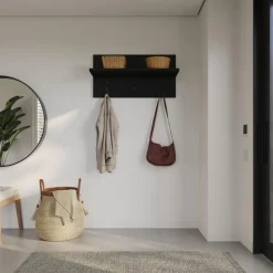 Nexera Entryway Wall-Mounted Coat Rack with Shelf
