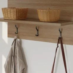 Nexera Entryway Wall-Mounted Coat Rack with Shelf