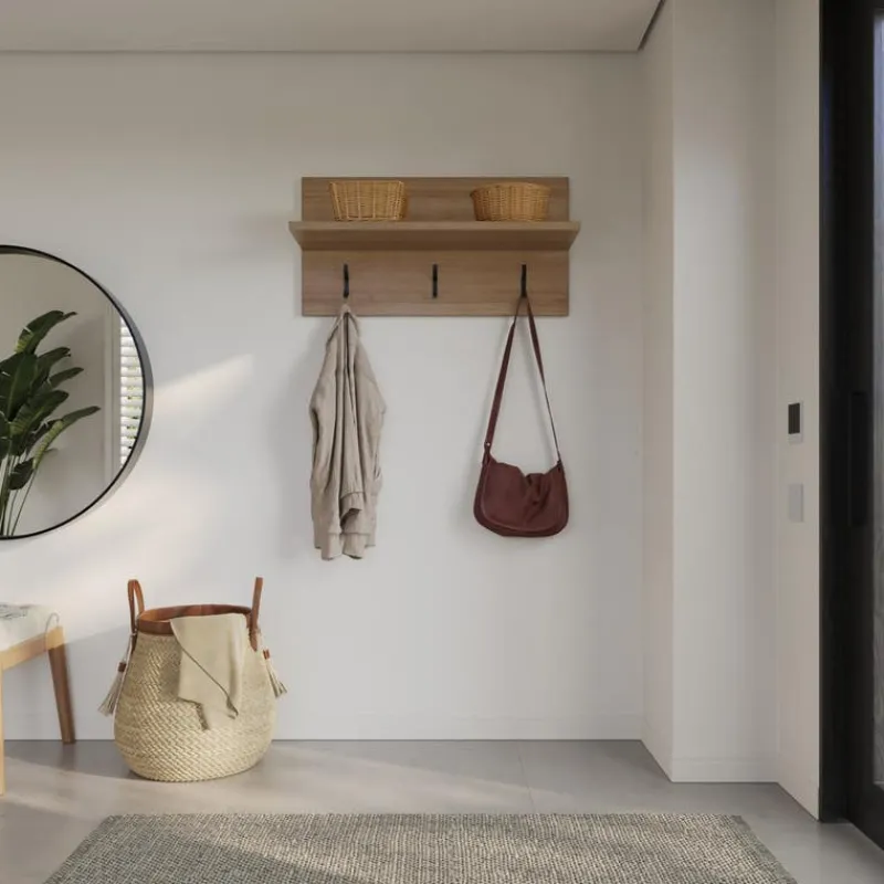 Nexera Entryway Wall-Mounted Coat Rack with Shelf