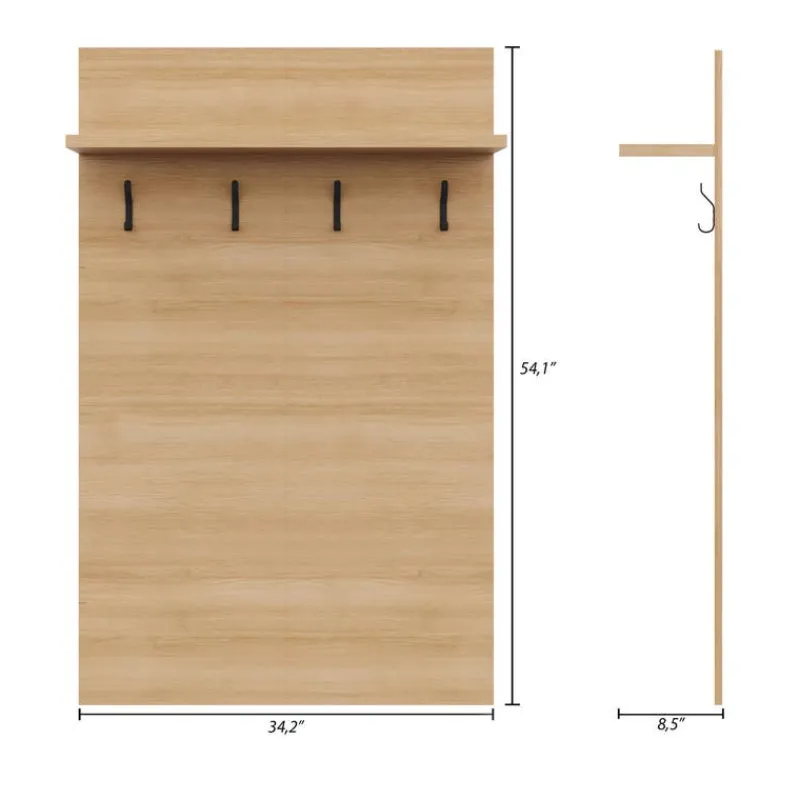 Nexera Entryway Wall-Mounted Coat Rack with Shelf