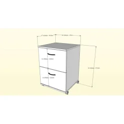 Nexera Essentials Rolling Filing Cabinet, 2-Drawer, -