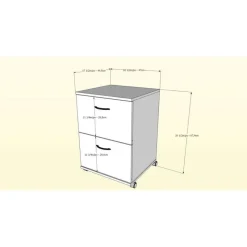 Nexera Essentials Rolling Filing Cabinet, 2-Drawer, Truffle -