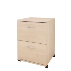 Nexera Essentials Rolling Filing Cabinet, 2-Drawer, Natural Maple -