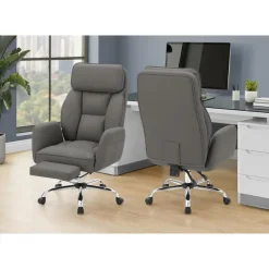 Monarch Executive Office Chair in Faux Leather - -
