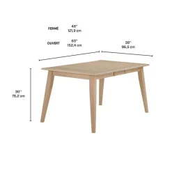 Arboit Poitras Extendable Rectangular Dining Table (54