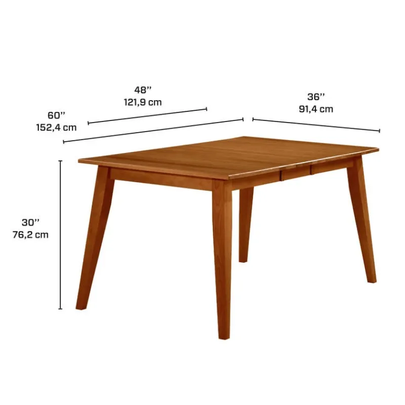 Arboit Poitras Extendable Rectangular Dining Table (48" to 60") with 4 Chairs -