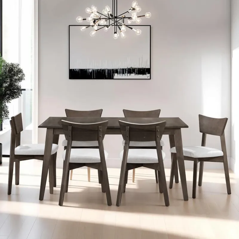 Arboit Poitras Extendable Rectangular Dining Table (48" to 60") with 6 Chairs -