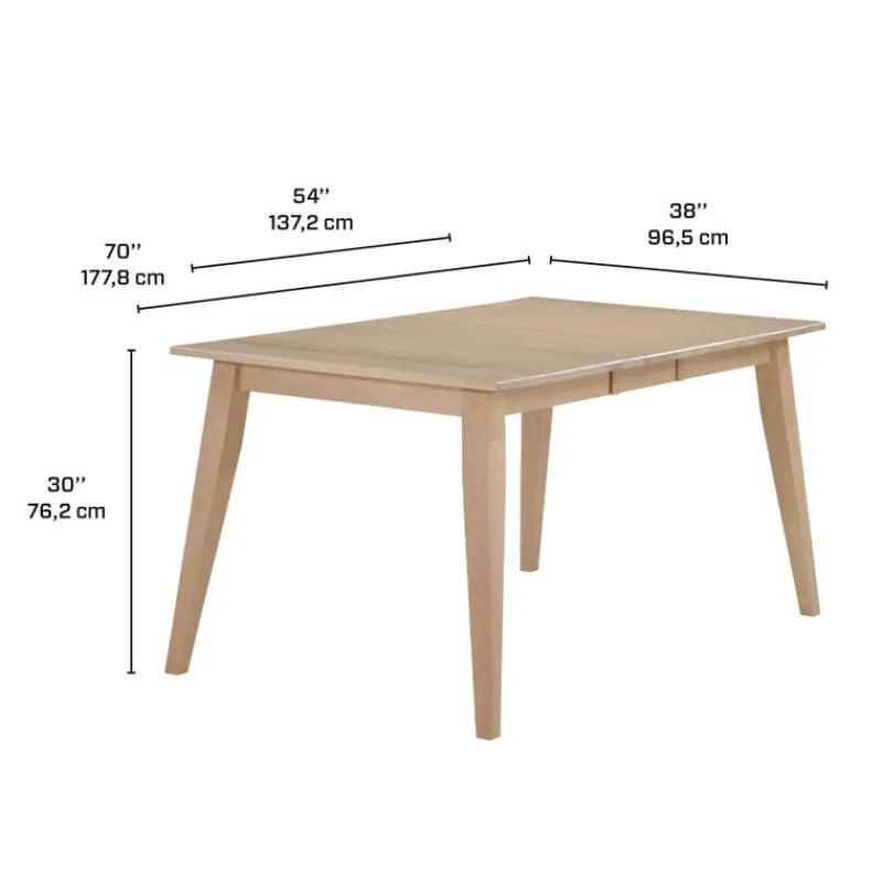Arboit Poitras Extendable Rectangular Dining Table (54" to 70") with 6 Chairs -