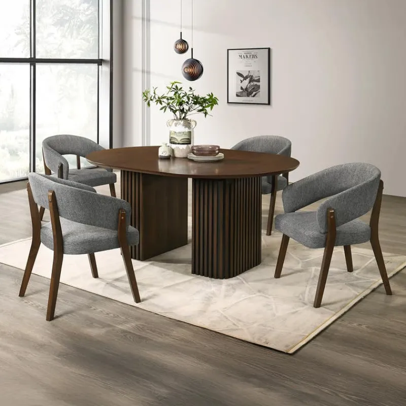 Extendable Round Pedestal Dining Table (48 to 83")