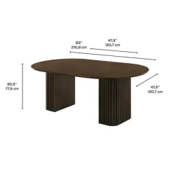 Extendable Round Pedestal Dining Table (48 to 83")