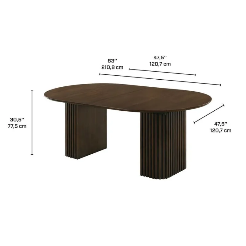 Extendable Round Pedestal Dining Table (48 to 83")