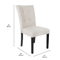 Fabric Chairs (Set of 2) - Cream