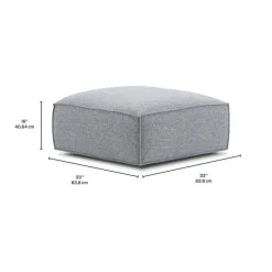 Fabric Ottoman - 33 x 33 x 16
